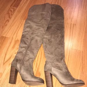 Suede Tan Over the Knee Boots